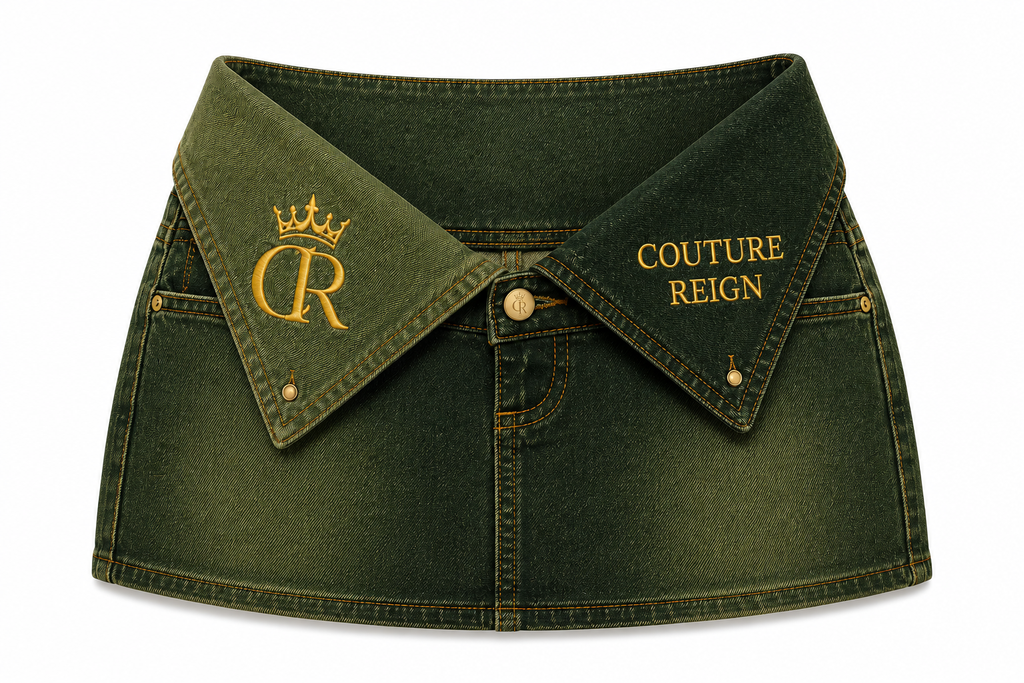 Couture Reign Crownfold Denim Skirt